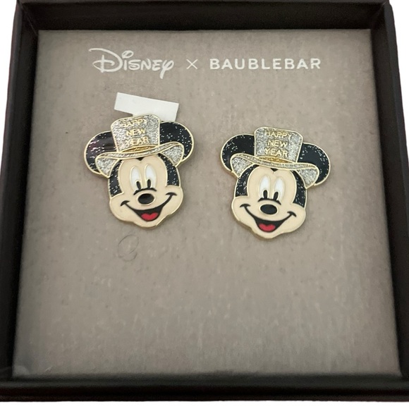 Disney Bauble bar Mickey hat new years earrings NIB - Picture 6 of 6